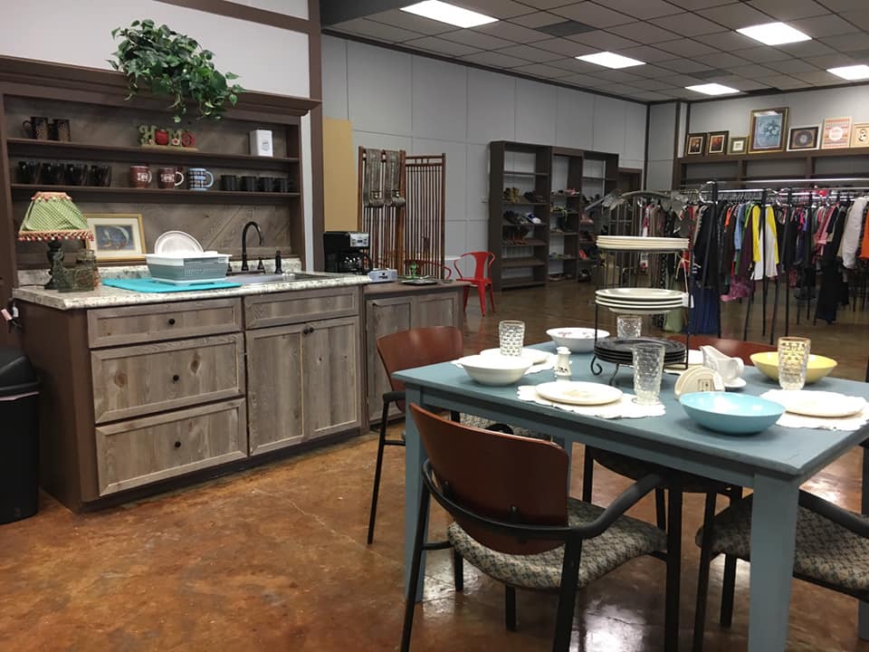 Thrift Store Inside Tables & Chairs